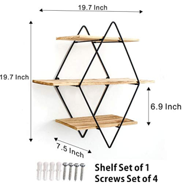 PENGKE 3 Tier Floating Shelves for Home Decor