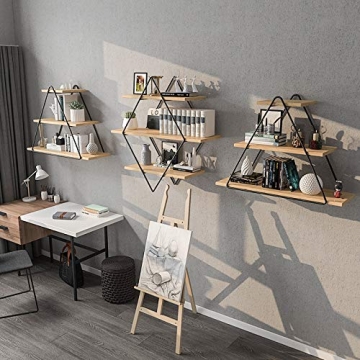 PENGKE 3 Tier Floating Shelves for Home Decor