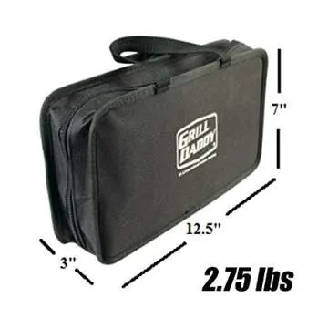 Grill Daddy BBQ Tailgate Grill Accessories Set — 6 Piece Full Size Barbeque Set — Spatula Tongs Fork Spoon and Multitool — Comes in Nice Carrying Case — Great Gift — Easy Storage