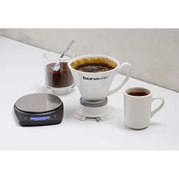 Bonavita BV02001MU Rechargeable Coffee Scale, Silver/Black, 7" x 5.5" x 1.25"