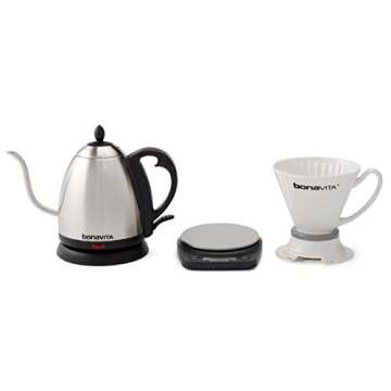 Bonavita BV02001MU Rechargeable Coffee Scale, Silver/Black, 7" x 5.5" x 1.25"