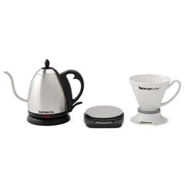 Bonavita BV02001MU Rechargeable Coffee Scale, Silver/Black, 7" x 5.5" x 1.25"