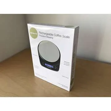 Bonavita BV02001MU Rechargeable Coffee Scale, Silver/Black, 7" x 5.5" x 1.25"