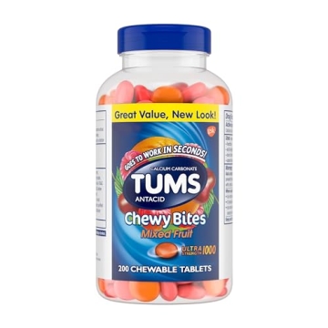 TUMS Ultra Strength Chewy Bites - Fast Heartburn Relief, Mixed Fruit 200ct