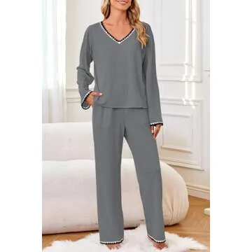 GUOLEZEEV Women's Lounge Set Soft Stylish Comfort Pajama Set