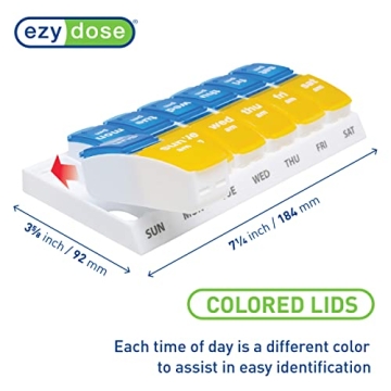 EZY DOSE 7-Day Pill Organizer AM PM Large Compartments