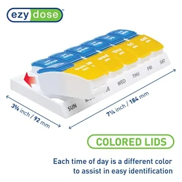 EZY DOSE 7-Day Pill Organizer AM PM Large Compartments