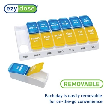 EZY DOSE 7-Day Pill Organizer AM PM Large Compartments