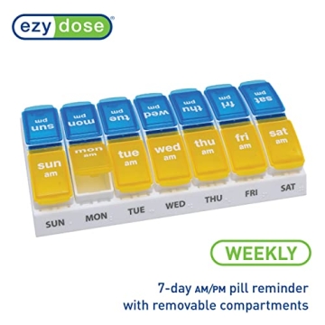 EZY DOSE 7-Day Pill Organizer AM PM Large Compartments