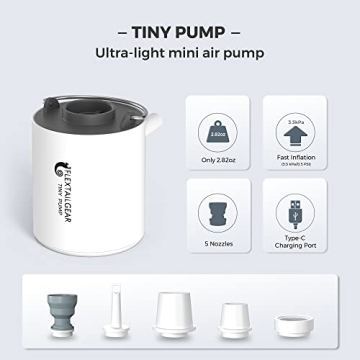 FLEXTAILGEAR Portable Air Pump USB Rechargeable for Inflatables