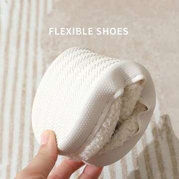 EGAEATU Halloween Slippers for Women,Soft Plush Comfy Halloween Pumpkin Slippers Slip-on Cozy Indoor Outdoor Slippers Fluffy house slippers for Women Men-White