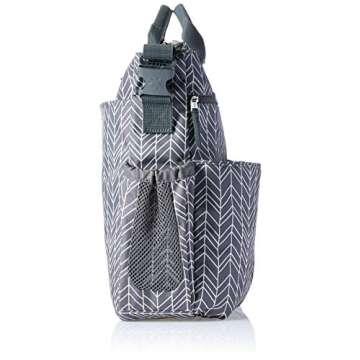 Skip Hop Diaper Bag: Iconic Duo Signature Function Forward Tote with Changing Pad & Stroller Attachement, Grey Feather
