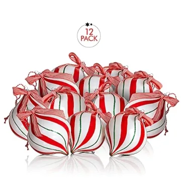 Ornativity Shatterproof Peppermint Candy Ornament Set