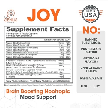 Genius Joy Mood Enhancer - Support Cognitive Health Naturall