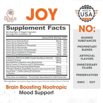 Genius Joy Mood Enhancer - Support Cognitive Health Naturall