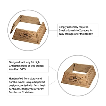 Rustic Wooden Tree Collar for Christmas 9ft Trees