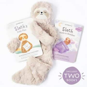 Slumberkins Sloth Snuggler & 2 Board Books Complete Set Bundle | Promotes Routines, Relaxation & Cop...