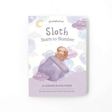 Slumberkins Sloth Snuggler & Board Books Bundle for Kids