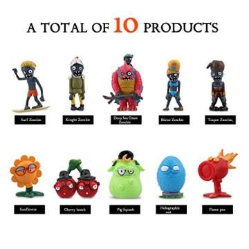 Maikerry 10 Pieces PVC Zombies Toys for Kids and Fans
