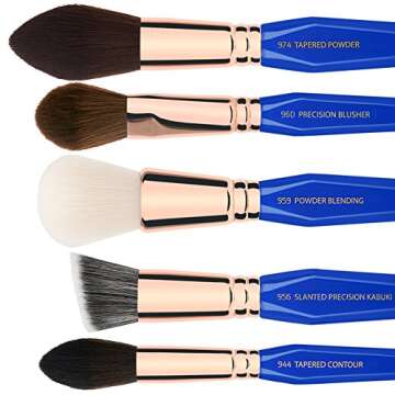 Bdellium Tools Professional Makeup Brush Golden Triangle Phase II Complete 15pc Brush Set with Pouch