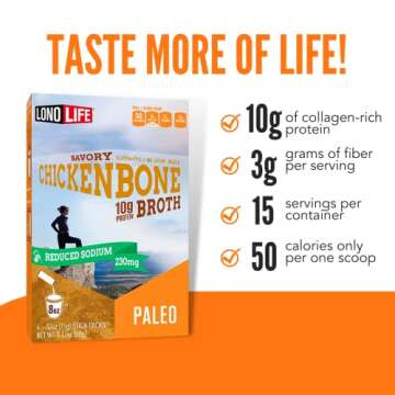 LonoLife Chicken Bone Broth Powder | Collagen-Rich & Convenient