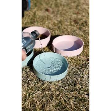 Barkin' Trails Travel Dog Bowls - Portable, BPA-Free Set for Outdoor Adventures, Food Grade Plastic, Camping Essentials