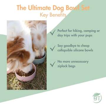 Barkin' Trails Travel Dog Bowls - Portable, BPA-Free Set for Outdoor Adventures, Food Grade Plastic, Camping Essentials