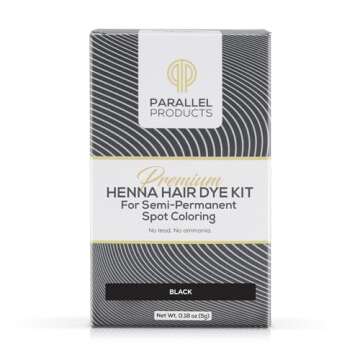 Parallel Products Spot Color Henna Kit - Henna Hair Dye - 5 grams - Tint for Professional Spot Coloring - With Nourishing Oil, Mixing Dish and Application Brush - Root Touch Up (Black)