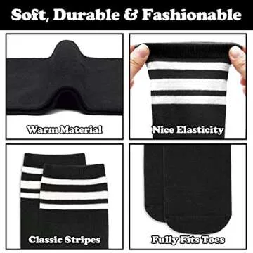 Comfortable Knee-High Kids Soccer Socks - 4 Pack