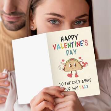 Funny Valentines Day Card Gifts for Him - Unique Taco Design