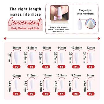 Morily 48Pcs Black & White Press on Nails for Women