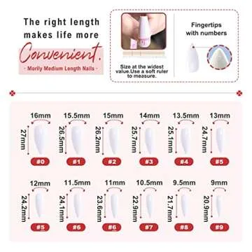 Morily 48Pcs Black & White Press on Nails for Women