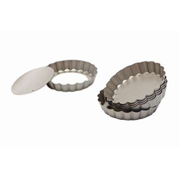 Webake 4 Inch Mini Tart Pan Set of 6, Non-Stick Small Tart Mold Quiche Pans with Removable Bottom Mini Tart Tins