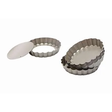 Webake 4 Inch Mini Tart Pan Set of 6, Non-Stick Small Tart Mold Quiche Pans with Removable Bottom Mini Tart Tins