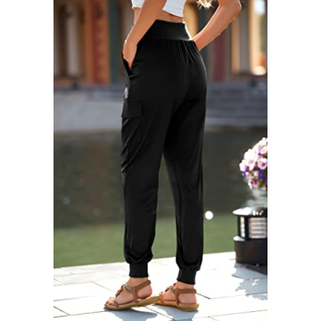 Stylish PRETTYGARDEN Women's Satin Jogger Pants with Pockets
