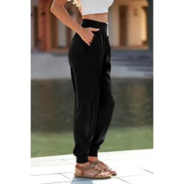 Stylish PRETTYGARDEN Women's Satin Jogger Pants with Pockets