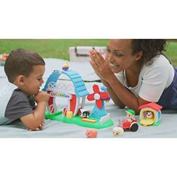 CoComelon Petting Farm Playset - Features a Farmer Figure JJ, Barn Animals, Barn Facade with Windmill, Hen House, Tractor - Sounds and Phrases - Musical -Toys for Kids, Toddlers, and Preschoolers