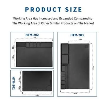 HTM-201 Black Silicone Soldering Mat for Electronics Repair