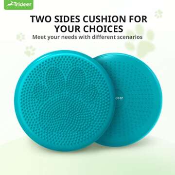 Trideer Inflated Wobble Cushion - Wiggle Seat for Sensory Kids(Multiple Colors), Balance Disc (Extra...