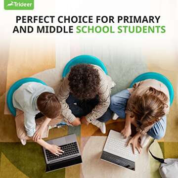 Trideer Inflated Wobble Cushion - Wiggle Seat for Sensory Kids(Multiple Colors), Balance Disc (Extra Thick), Flexible Seating for All Age (34CM Turquoise)