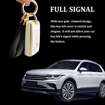Luxury White TPU Key Fob Cover Land Rover Jaguar Gold Rim