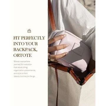 Pocmimut PU Leather Makeup Bag Small Travel Makeup Bag,Open Flat Small Makeup Bag for Purse,Purse Pouch,Small Makeup Pouch for Women(Pink)