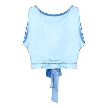 YiZYiF Women Satin Tank Tops Sleeveless Silk Like Top Ladies Tie Back Vest Tops