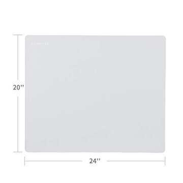 24 X 20inch X-Large Reusable Silicone Table Mat Child Kids Dinner Placemat Desk Countertop Waterproof Protector Heat Insulation Kitchen Pastry Rolling Dough Pad Tool (Grey)