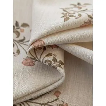 DrapePalette Linen Blend Pinch Pleat Curtains for Living Room, Dining Room, Bedroom (Set of 2) (Beige White, 2*(30" Wx96 L))