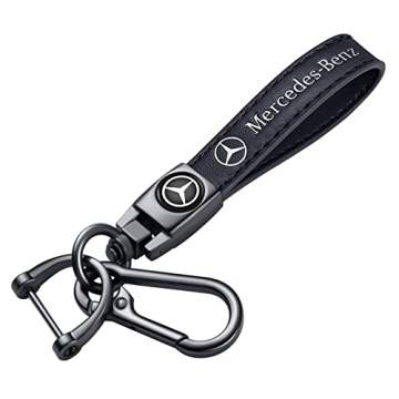Genuine Leather Car Key Chain for Mercedes Benz – Perfect Family Present!