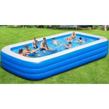 Large Inflatable Pool for Adults - 150" X 74" X 22" Oversized Blow Up Swimming Pool with Pump, Thick...