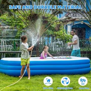 Large Inflatable Pool for Adults 150" X 74" with Pump