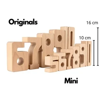 SumBlox Mini Set - 80 Solid Wood Educational Blocks for Kids