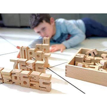 SumBlox Mini Set - 80 Solid Wood Educational Blocks for Kids